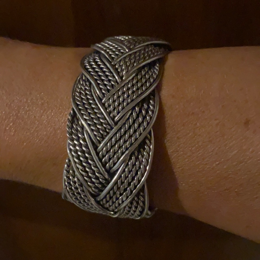 Braided silver bracelet